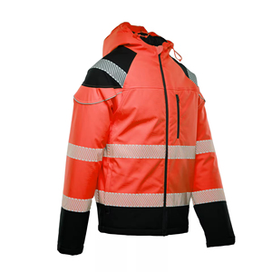Blouson Bomber matelassé de sécurité d'hiver à haute visibilité personnalisé, en toile, à capuche, imperméable, respirant, avec logo personnalisé sur le devant - Product Image 2
