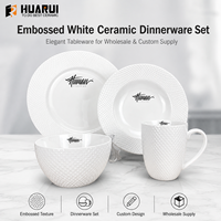 Services de table en porcelaine chinoise écologiques personnalisés avec kit de tasses - Vaisselle incassable pour un usage domestique