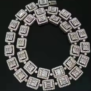 Chaîne de tennis en diamant Moissanite de luxe faite à la main en argent 925 14K 18K collier plaqué argent \ chaîne pour hommes femmes bijoux de mode - Product Image 1