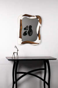 Cadre de miroir mural en bois de style vintage écologique pour une décoration intérieure d'inspiration antique, ajoutant du caractère au design mural - Product Image 2