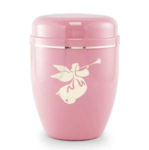 Urnes de crémation en fer avec belle bague en or avec autocollant à double cœur et couleur rouge finie pour les cendres humaines - Product Image 5