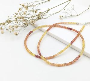 100% collar de cuentas de zafiro amarillo Rondelle facetado Natural sombreado regalo de joyería de Navidad para cristianos - Product Image 5