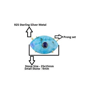 ฮอตสีชมพูพลอยคาลซิโดนีเพชร15X25มม. รูปทรงเหลี่ยมเพชรพลอย925เงินสเตอร์ลิงสีทองสีแดงเข้มจี้ตาคู่เครื่องประดับที่ดี - Product Image 4