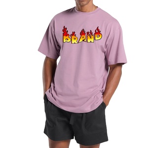 เสื้อยืดโอเวอร์ไซส์ผู้ชายผ้าคอตตอนถักเนื้อหนา 100% สั่งทำได้ตามต้องการ พร้อมสกรีนโลโก้ พิมพ์ลายนูน ขายส่ง - Product Image 1