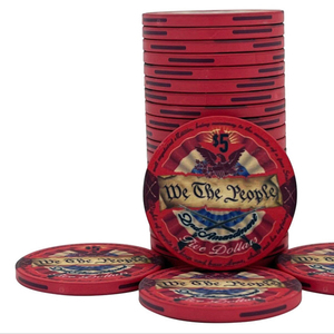 ชิปโป๊กเกอร์เซรามิก10g 40mm พร้อมดีไซน์ที่กำหนดเองและโลโก้14g น้ำหนักรวมถาดสำหรับคาสิโนมืออาชีพ - Product Image 1