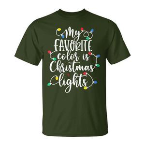 Maglietta Natalizia con Luci di Natale, Colore Preferito, Abbigliamento Promozionale per le Feste - Product Image 1