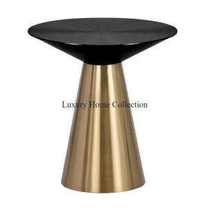 Mesa auxiliar de aspecto admirable con diseño floral de hoja de Color dorado brillante pulido hecho a mano atractiva mesa de lujo con estilo - Product Image 2