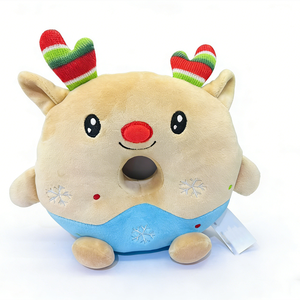 Sac à dos en peluche personnalisé en forme de renne de Noël mignon avec boissons en bois tricotées et flocons de neige, rembourrage en coton PP, 51cm-99cm - Product Image 5