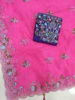 Paillettes de broderie en soie organza lourde de qualité supérieure coupe travail avec Cancan et toile Patta saree Lehenga Choli le plus populaire