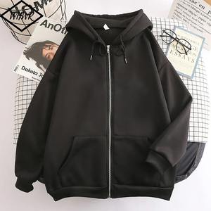 New Men Fleece Jackets Fashion <b>Zipper</b> <b>Sweatshirts</b> Spring Autumn Loose Casual Hoodies Warm Solid Hooded Jacket - Product Image 6