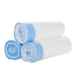 ถุงขยะพลาสติกแบบแบนมีเชือกผูกสำหรับม้วนวัสดุรีไซเคิลแบบใช้แล้วทิ้งสำหรับบรรจุภัณฑ์ซูเปอร์มาร์เก็ตมีหลายสีและขนาด - Product Image 1