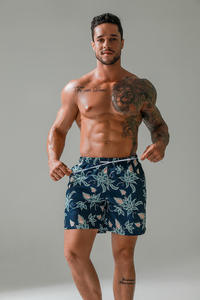 กางเกงชายหาดขาสั้นสำหรับผู้ชายกางเกงขาสั้นแห้งเร็วโพลีเอสเตอร์สแปนเด็กซ์ความยาวถึงเข่า - Product Image 3