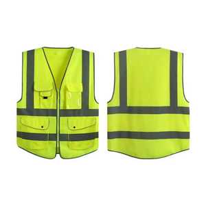 Premium Quality Company Uniform Hi Vis <b>Reflective</b> <b>Vest</b> Workwear Grey Pockets Breathable Anit-wind Zipper Customized <b>Vest</b> - Product Image 4