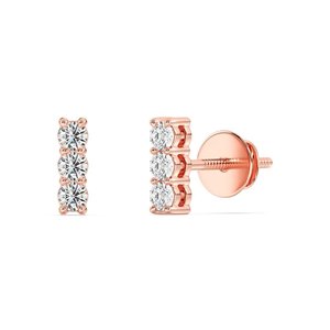 Lab Grown Diamond <b>Bar</b> Stud Earrings - Product Image 5