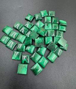 Alta calidad 10mm-20mm Natural malaquita verde cabujón liso cuadrado suelto joyería hacer gemas al por mayor - Product Image 4