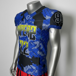 Maillot de football américain à manches courtes à séchage rapide personnalisé OEM impression par sublimation logo personnalisé tissu respirant évacuant l'humidité - Product Image 4