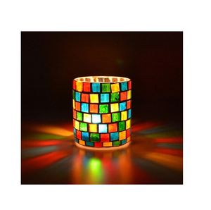 Vente en gros de bougies chauffe-plat en verre mosaïque de mariage romantique personnalisées porte-bougies en métal fraîchement conçues pour la décoration intérieure - Product Image 5