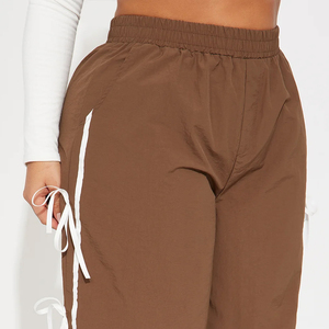 2025 hiver femmes boutons amples coupe-vent écran imprimé Baggy femmes pantalon lavé imperméable Nylon pantalon personnalisé toutes les couleurs - Product Image 3