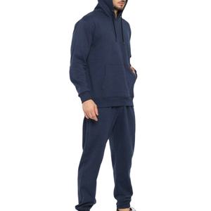 Sweat à capuche pour homme, manches longues, cordon de serrage réglable, coupe ample, poches en polaire, couleur unie, polyester/coton, respirant - Product Image 1