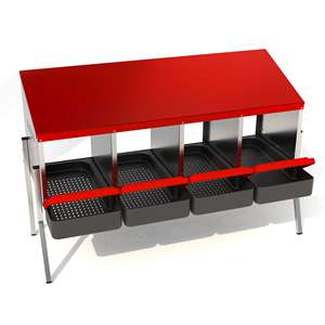 Poulailler en métal rouge MG04-L : <span class=keywords><strong>abri</strong></span> élégant pour <span class=keywords><strong>poules</strong></span> - Product Image 4