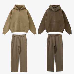 <b>Oversized</b> hoodie Flare <b>Jogger</b> Sweatpants 2025 Custom Logo design Solid Color Two Piece Track Suits for Men Women - Product Image 6