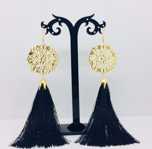 Boucles d'oreilles Freestyle/Décorations de costumes/Boucles d'oreilles de danse Boucles d'oreilles à franges-Or-Long - Product Image 2