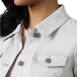 Chaqueta vaquera hecha de algodón suave y cómoda de calidad superior para mujer, Chaquetas vaqueras de tamaño personalizado a la venta - Product Image 3