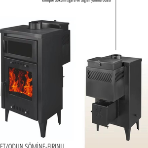 Cheminée à double combustible avec four à granulés et brûleur à bois avec four de cuisson - Product Image 1