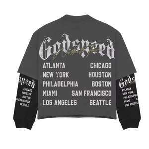 เสื้อยืดแขนยาวทรงหลวมแบบสั่งตัดพิเศษ ผ้าฟอกสีแบบกรด สองชั้น น้ำหนัก 200 กรัม ระบายอากาศได้ดี สไตล์ลำลอง ไซส์พลัส - Product Image 4