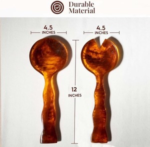 ชุดเครื่องใช้บนโต๊ะอาหารทำจากเรซินด้ามไม้ทำจากเรซินเครื่องใช้บนโต๊ะอาหารช้อนตักสลัด - Product Image 2