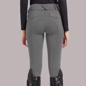 Pantalons d'équitation pour femmes, taille haute, longueur entière, élastiques, respirants, silicone, séchage rapide, sans couture - Product Image 1