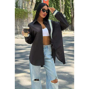 Camisa Casual Oversize de Popelina 3436 con Detalle de Banda - Product Image 5