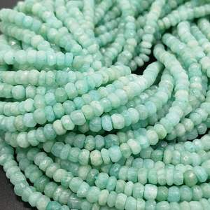 ลูกปัดกลมเหลี่ยมเพชรพลอยอะเมซอนธรรมชาติ3-5มม. สำหรับทำสร้อยคออัญมณีสีฟ้า - Product Image 5