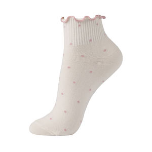 Women <b>Eco</b>-Friendly Cotton Ankle Socks-Polka <b>Dots</b> Pattern Pastel Color Ruffle Design Korean Daily Socks-Kikiya - Product Image 3