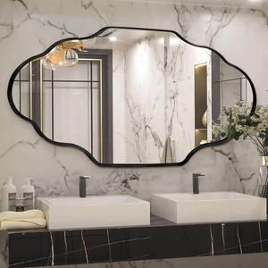 Best-Selling Modern Metal Frame <b>Wall</b> Bathroom Mirror Scallop-Design Glass for Home Decor for Living Room Bedroom Dining Weddings - Product Image 2