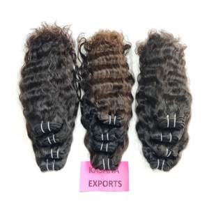 Extensiones de Cabello Humano Natural 100% Virgen Remy Indio, Ondulado Profundo, Cutícula Alineada, Color Natural, 100 g - Product Image 1