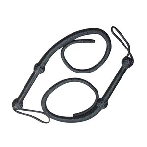 Fouet de taureau en cuir de tissage de qualité supérieure 12 tresses de 3 pieds de long fouet d'entraînement équestre fait à la main pour l'équitation, pratique de la cible - Product Image 5