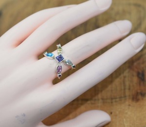 925 Sterling <b>Silver</b> Multi Stone Gemstone <b>Ring</b> Jewelry Handmade <b>Silver</b> <b>Boho</b> Style <b>Ring</b> Jewelry For Women Wedding Gift For Wife - Product Image 2