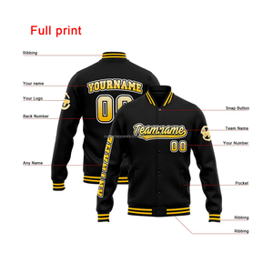 Vente en gros veste universitaire haut de gamme 100% manches en laine col montant broderie décoration avant Logo Placement respirant coupe-vent - Product Image 2