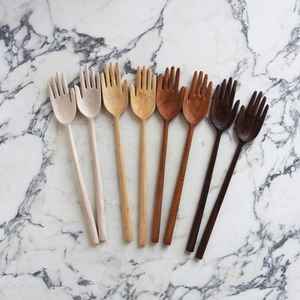 Cuillères à salade en bois naturel faites à la main et écologiques d'Inde Cuillères de qualité supérieure - Product Image 4