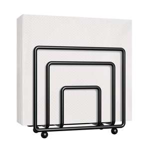 Porte-serviettes décoratif en métal de luxe avec finition argentée pour salle à manger, rangement, hôtel, location de vacances, besoins de cuisine - Product Image 4