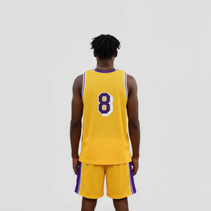 Maillot de basket-ball américain 2026 personnalisé avec numéro 8, respirant, antibactérien, imprimé, rétro, pour homme adulte, avec logo, grandes tailles - Product Image 4