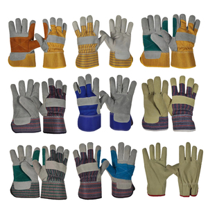 Guantes de trabajo de cuero de vaca delanteros cowsplit traseros duraderos de alta resistencia guantes de conductor para jardinería y conducción guantes de mano de seguridad - Product Image 2