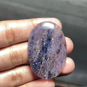 Cabujón de piedra solar de Lolita Natural de grado AAA hecho a mano, piedras preciosas sueltas lisas de alta calidad para la fabricación de joyas, tamaño personalizado - Product Image 1