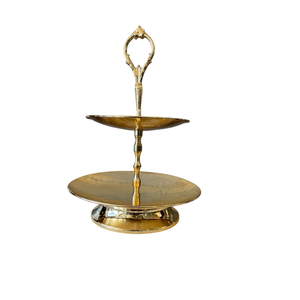 High Quality Brass Cake Stand With 2 Tier Brushed Gold Finished for <b>Birthday</b> Party Wedding <b>Table</b> Decoration Handicrafts - Product Image 1
