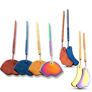 Miroir de maquillage grossissant en acier inoxydable à long manche, durable, écologique, outil de vérification des cils, aide à la beauté, fonction amovible - Product Image 5