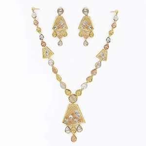 สร้อยคอแบบกล่องชุบทอง 3 สี ขายส่ง เครื่องประดับแฟชั่น - Product Image 2