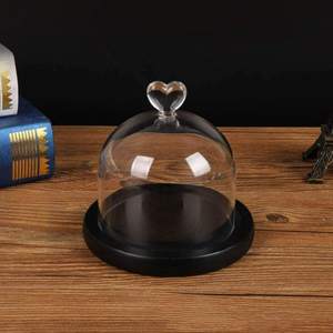 Metal Knob Wooden <b>Cake</b> Stand With <b>Glass</b> <b>Dome</b> Wholesaler Premium Bamboo <b>Cake</b> Stand Display <b>Dome</b> Luxury Design - Product Image 2