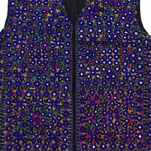 Abrigo de cintura bordado a mano para hombres, medio chaleco tradicional, hecho a mano, azul - Product Image 5