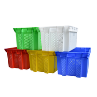 Caisse en plastique empilable et emboîtable peu encombrante – Conteneur en maille à montage rapide (5s) pour stock et présentation en supermarché